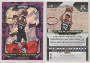 2020-21 Panini Prizm Purple Ice Prizm /175 Giannis Antetokounmpo #111
