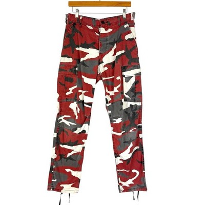 Mki Miyuki Zoku Combat Jeans Small Camouflage Rot Streetwear Hose S