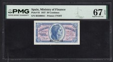 Spain 50 Centimos 1937 P93 Uncirculated Grade 67