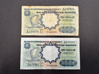 Rare Malaya And British Borneo $1 Dollar Vintage Banknote (2) LOT: 0802 028