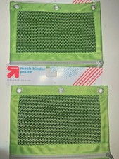 Lot of 2 Lime Green Mesh Binder Pouches