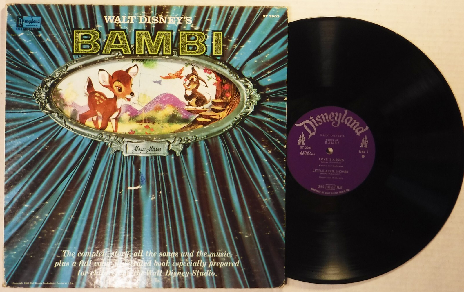 BAMBI / ORIGINAL SOUNDTRACK / DISNEYLAND ST 3903 / 12 INCH 33 RPM ...