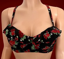 Hot Topic Flounce Ruffles Skull Underwire Lined Punk Bikini Top Size XL