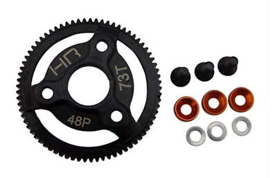 #ad Hot Racing HRASTE873 Steel 73T 48P Spur Gear with Orange Washer for Traxxas 2WD $19.88