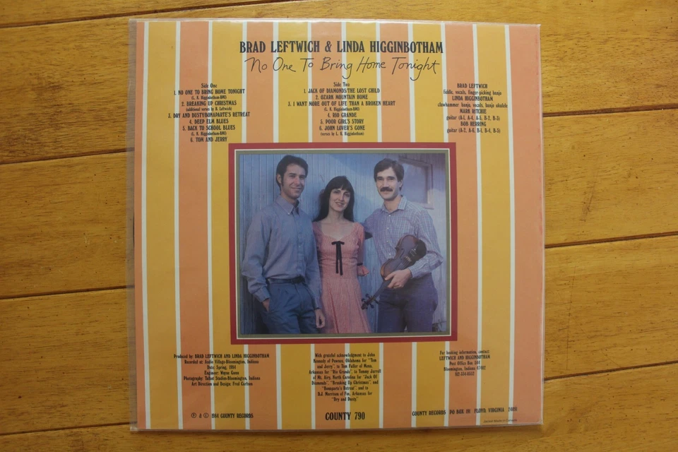 LEFTWICH & HIGGINBOTHAM "NO ONE TO BRING HOME TONIGHT" LP 12" VINYL [66] Foto 2 de 4