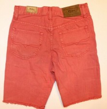 New Polo Ralph Lauren Boys Cotton Denim Cutoff Shorts Finn Wash Red Size 10