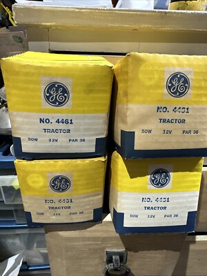 Qty 4 NEW OLD STOCK GE 4461 TRACTOR SEALED BEAMS 50w 12v Par 36
