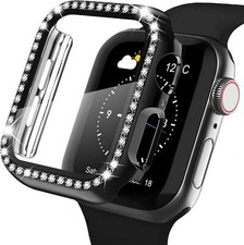 For Apple Watch Series11 10 42/46mm Diamond Tempered Glass Screen Protector Case