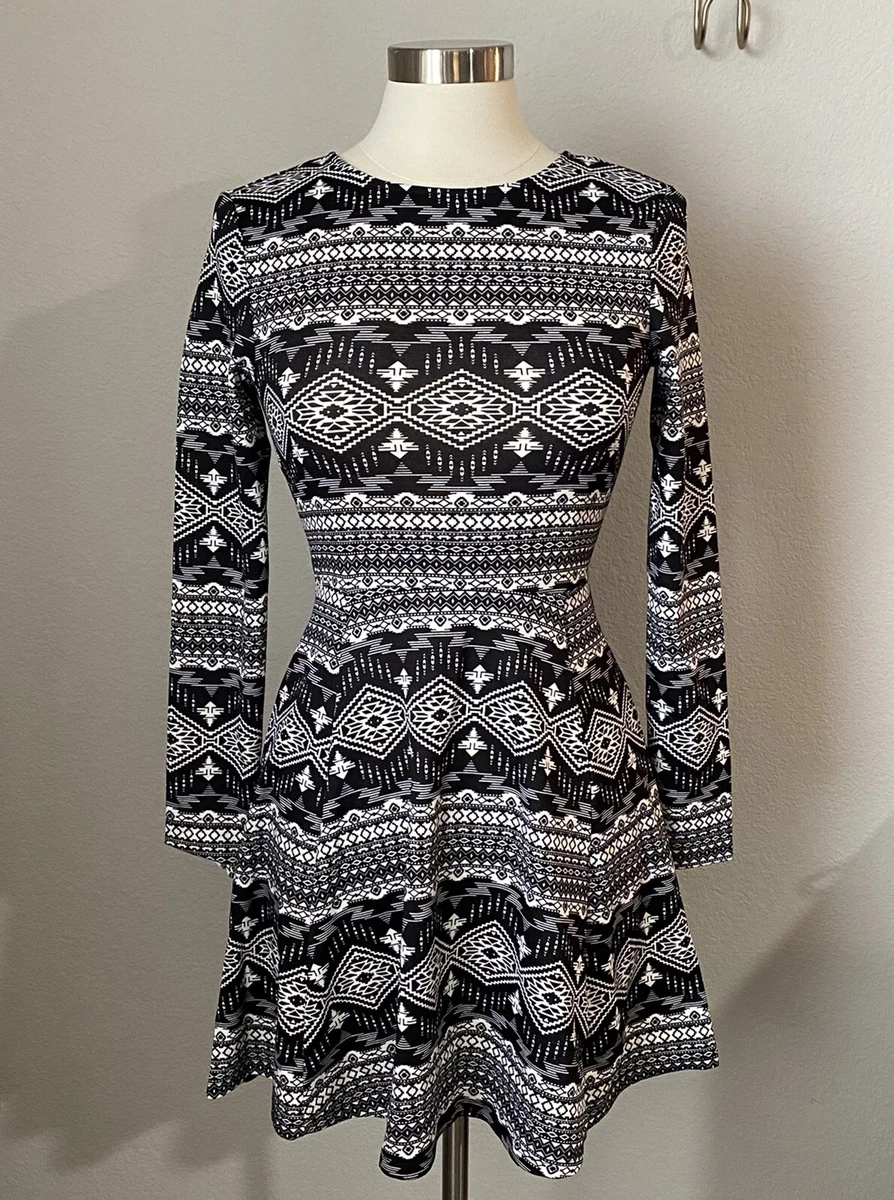 Aztec striped low hotsell back bodycon dress