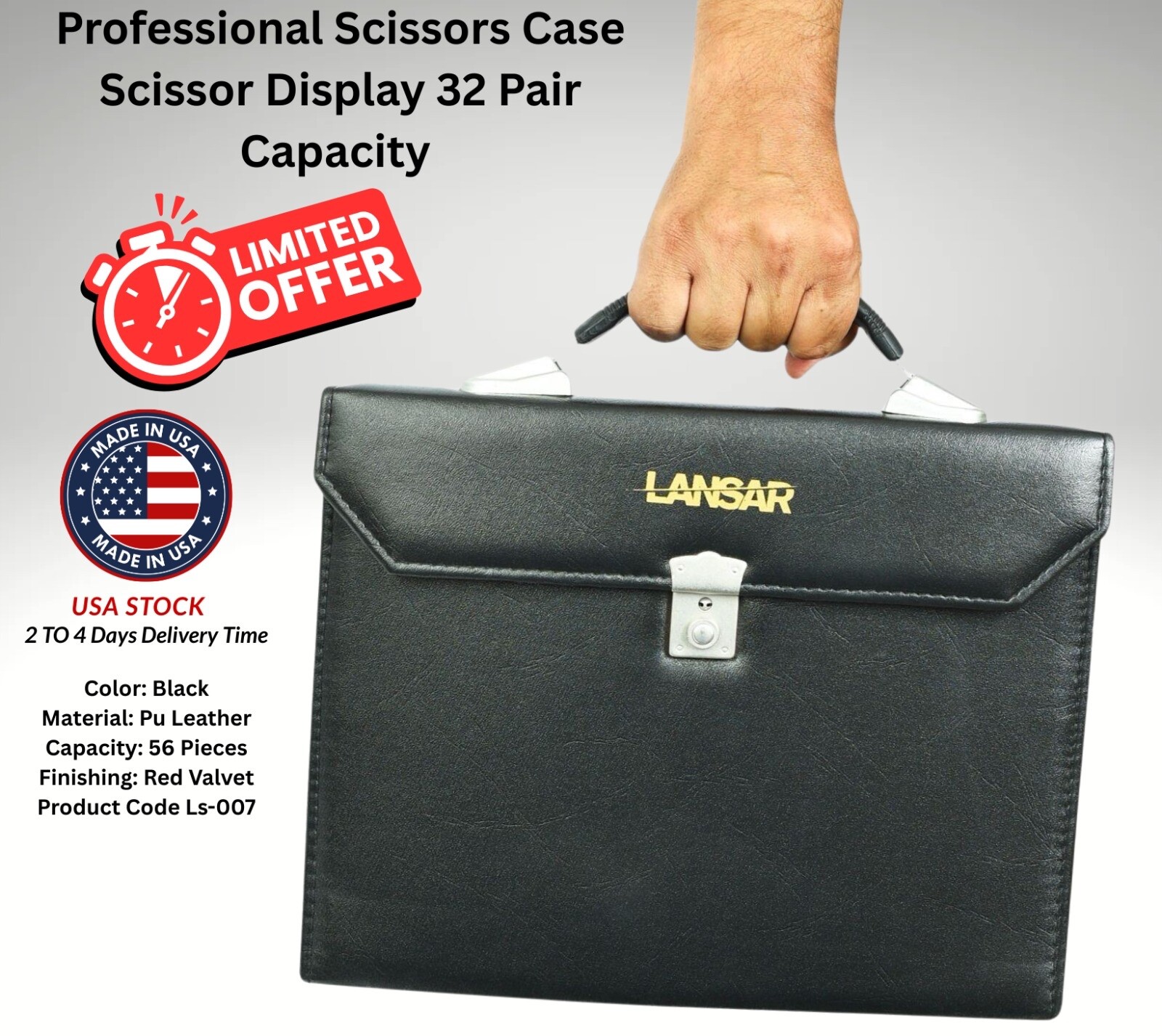 Professional Scissors Case Scissor Display 32 Pair Salon Barber Traveling Bag