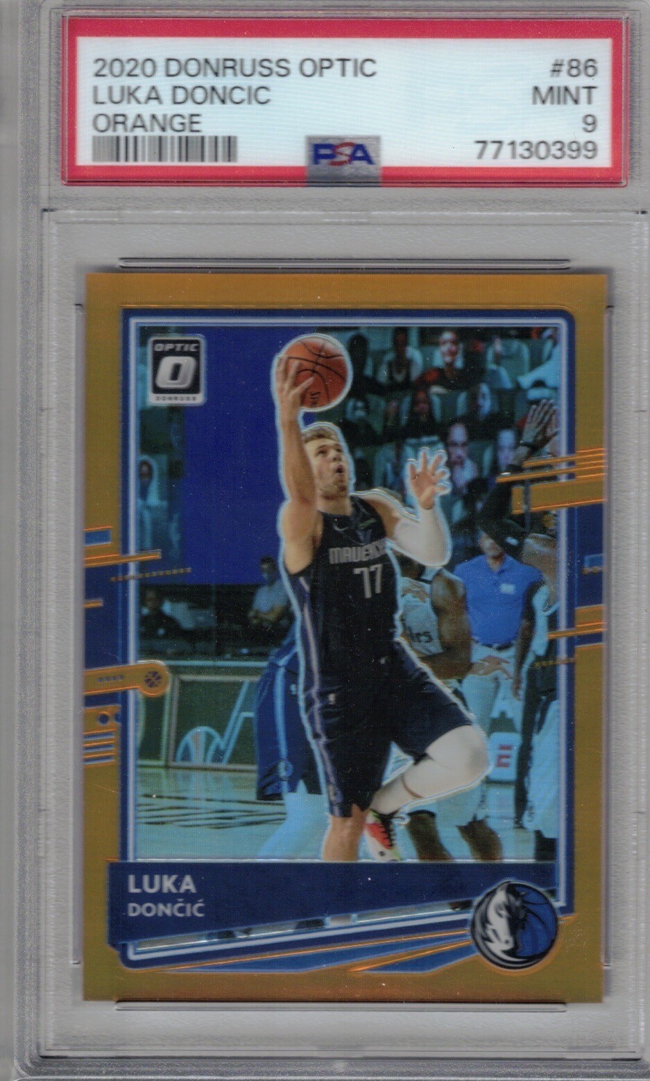 2020-21 Panini Donruss Optic Luka Doncic Orange /199 PSA 9 Mavs