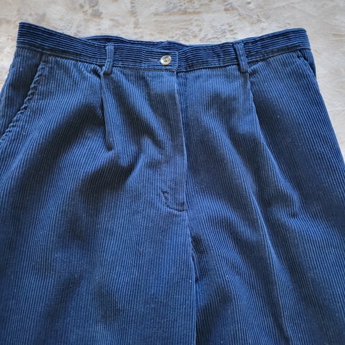 Pendleton Pants Womens 14 Blue Corduroy Tapered Pleated Classic Casual Career - Picture 2 of 14