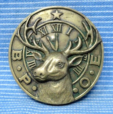 BPOE Dress Belt Buckle Benevolent  Protective Order Elks Vtg 70s Baron .TYC946