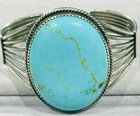 Reduced! Large (41x31.5 mm Oval) Turquoise Sterling Silver Cuff Bracelet — photo 2