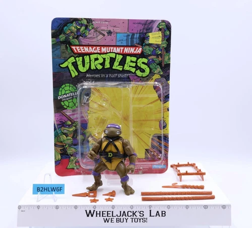 Donatello HARD HEAD 100% Complete w/ Card & Bubble 10 Back TMNT 1988 Playmates