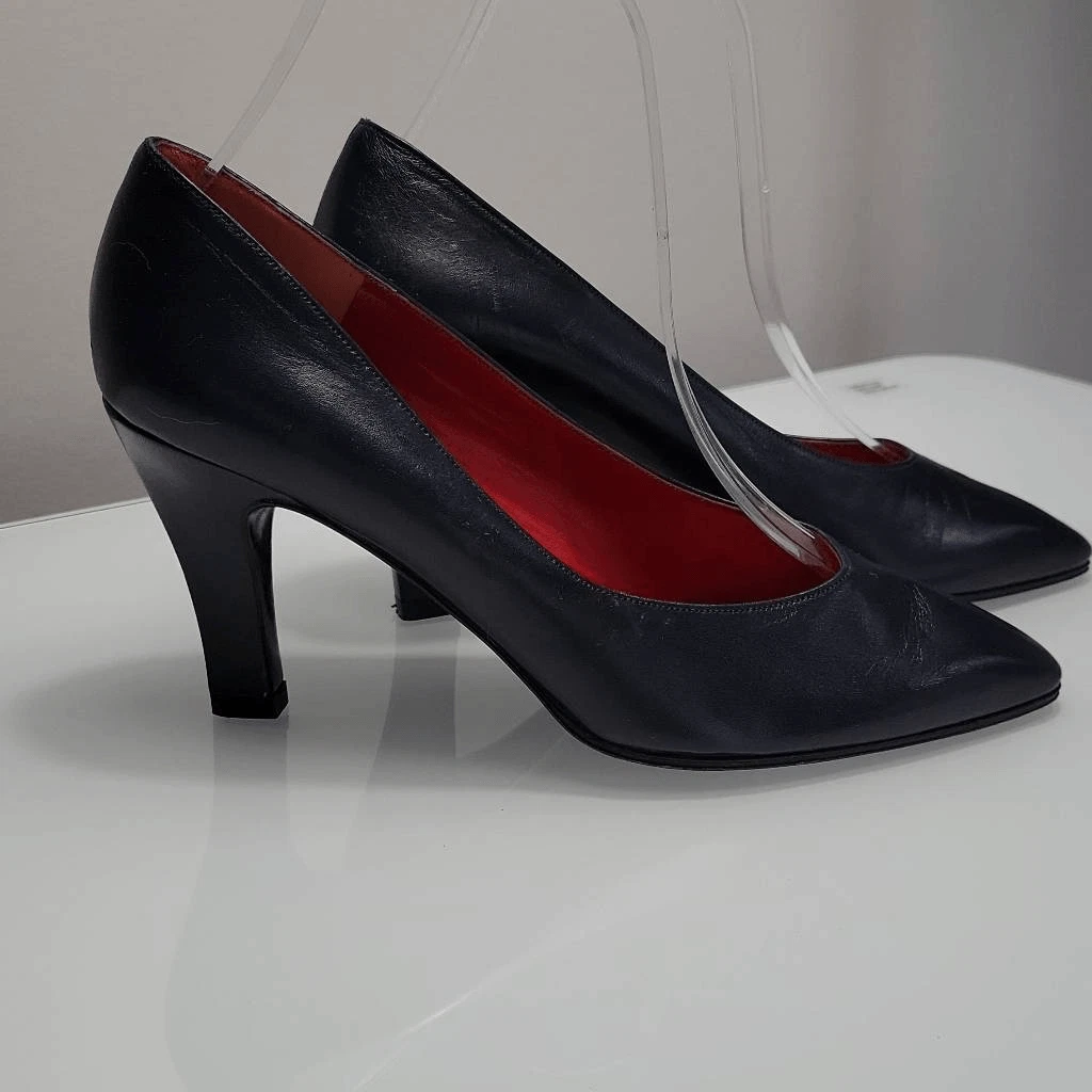 Genuine leather hot sale pumps