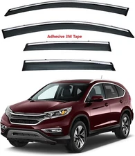 Window Visors Rain Guard Chrome Trim Smoke Tinted Fit Honda CRV CR-V 2012-2016