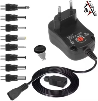 Fuente de alimentación universal 24W 30W 3V-12V 2A adaptador cargador de corriente 2000mA USB + 9 puntas