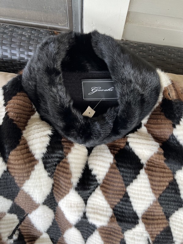 Ranch Mink, Natural Demi-Buff and White cape/ poncho Lined  Gorski $5200