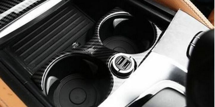 Real Carbon Fiber Water Cup Holder Cover Trim Fits 17-22 G30 G31 540i M550i M5