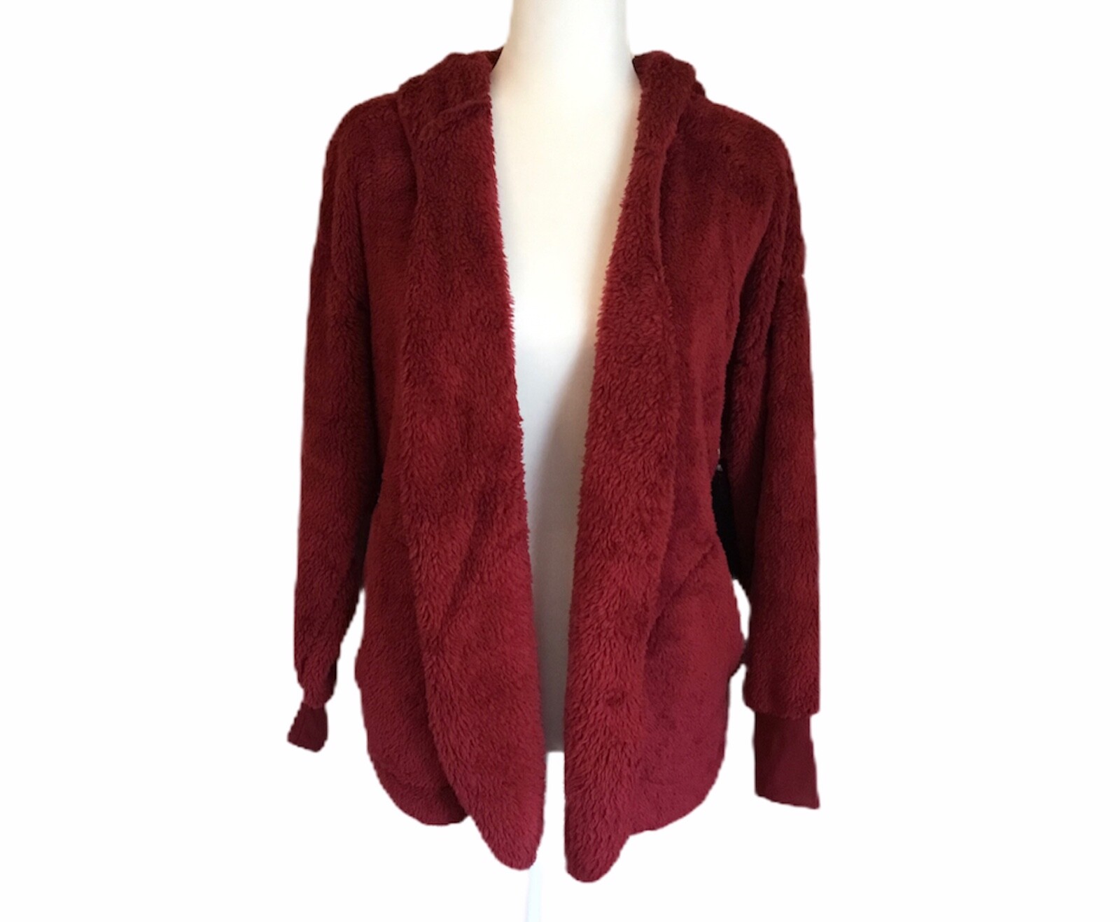 NWT Sherpa Burgundy Hooded Cardigan by 