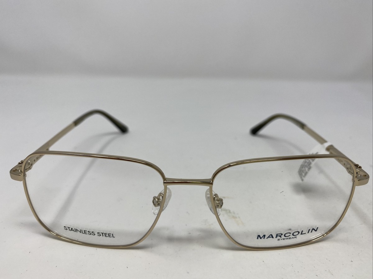 MARCOLIN EYEGLASSES FRAME MA3025 032 57-17-150 GOLD FULL RIM TZ68