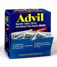 ADVIL TABLETS, 200mg. 50 Packets Of 2 Tablets Each-Exp. Date 02/26 Free Shipping
