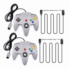 Retro N64 Controller Joypad 64-Bit Gamepad For Original N64 Gaming System Gray