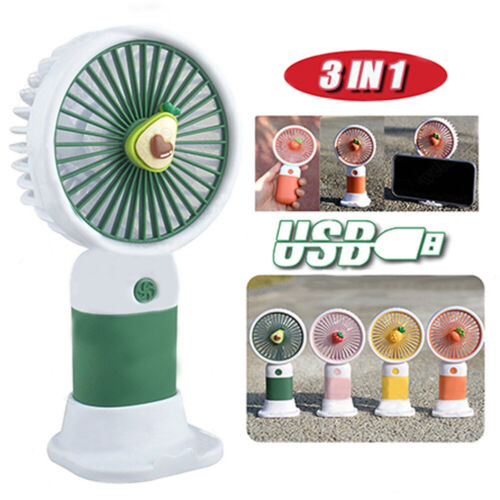 Portable Mini Hand-held Folding Small Desk Fan Cooler Cooling USB Rechargeable - Picture 1 of 12