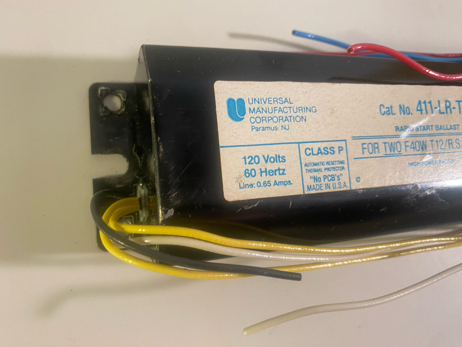 NEW OLD STOCK Universal Rapid Start Ballast 411LRTCP ground ballast