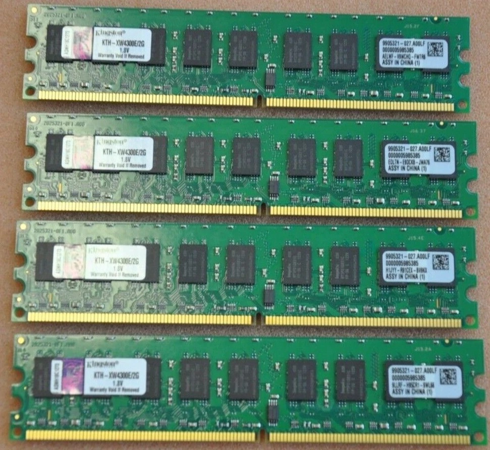 RAM Kingston 2 Go DDR2 PC2-5300F – 667 MHz, ECC, Pour Serveur, Occasion
