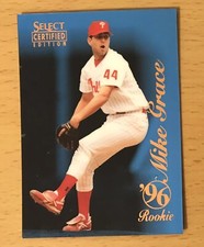 1996 SELECT CERTIFIED BASEBALL CERTIFIED BLUE MIKE GRACE PHILADELPHIA PHILLIES 2