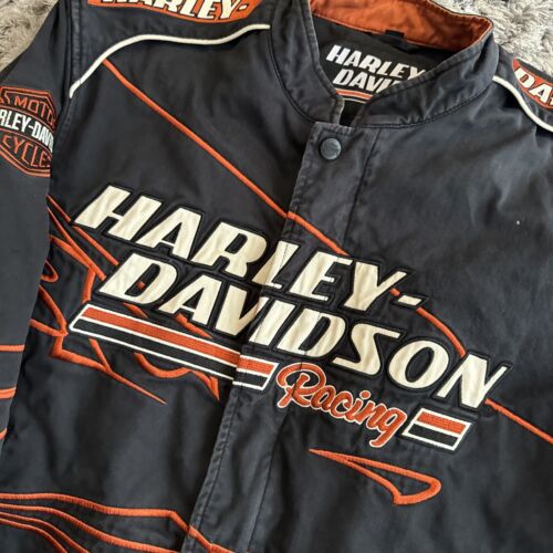 Harley Davidson Racing Screamin' Eagle Herren Motorrad Jacke Schwarz Größe M - Bild 3 von 12