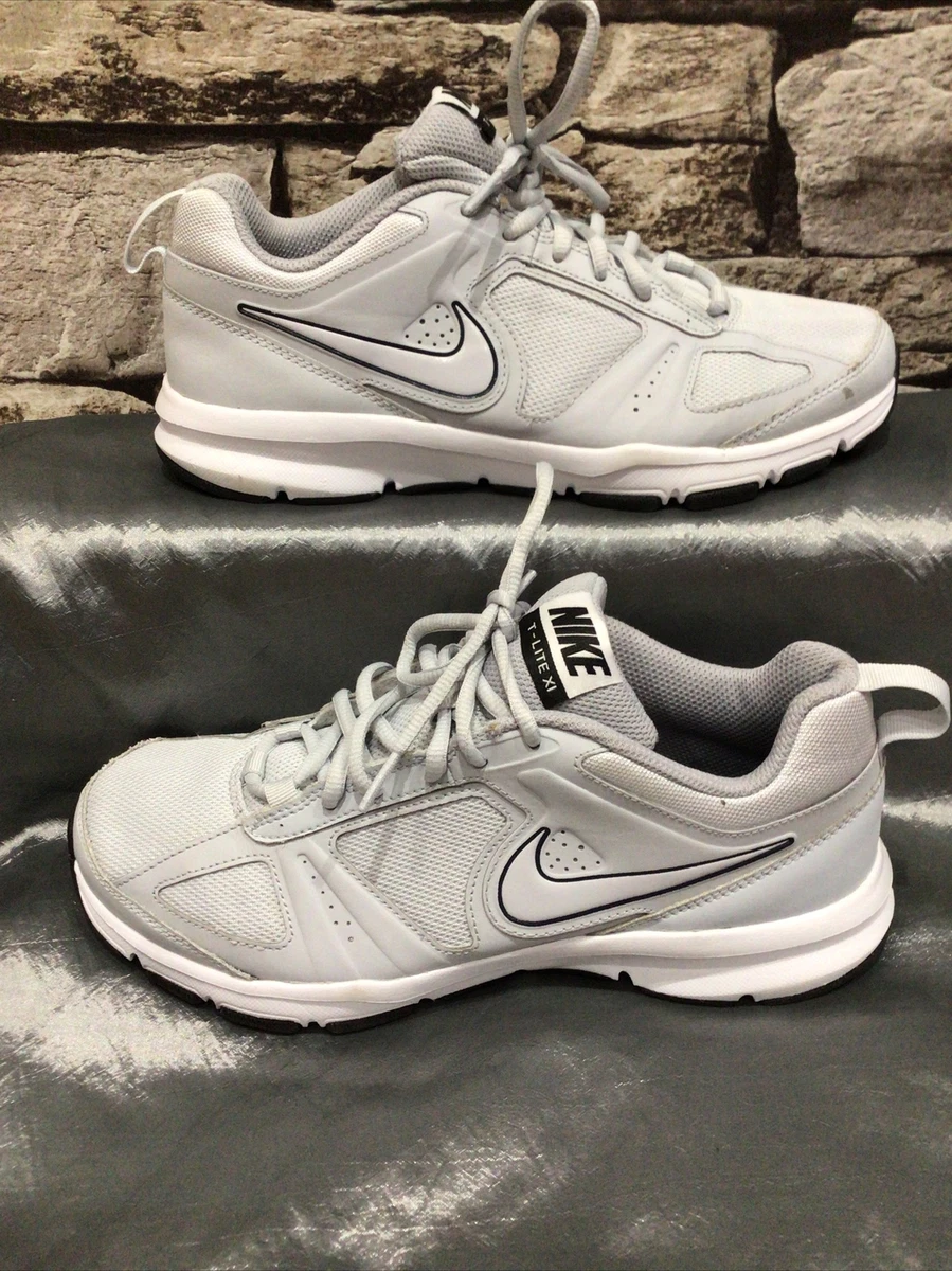 NIKE T Lite XL Light Grey White Textile Leather Running Trainers Size 6 New