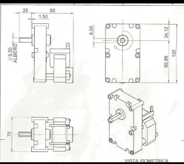 MOTORIDUTTORE 2 RPM MERKLE KOFF GEARMOTOR STUFA A PELLET + OMAGGIO BRONZINE - Immagine 2 di 2