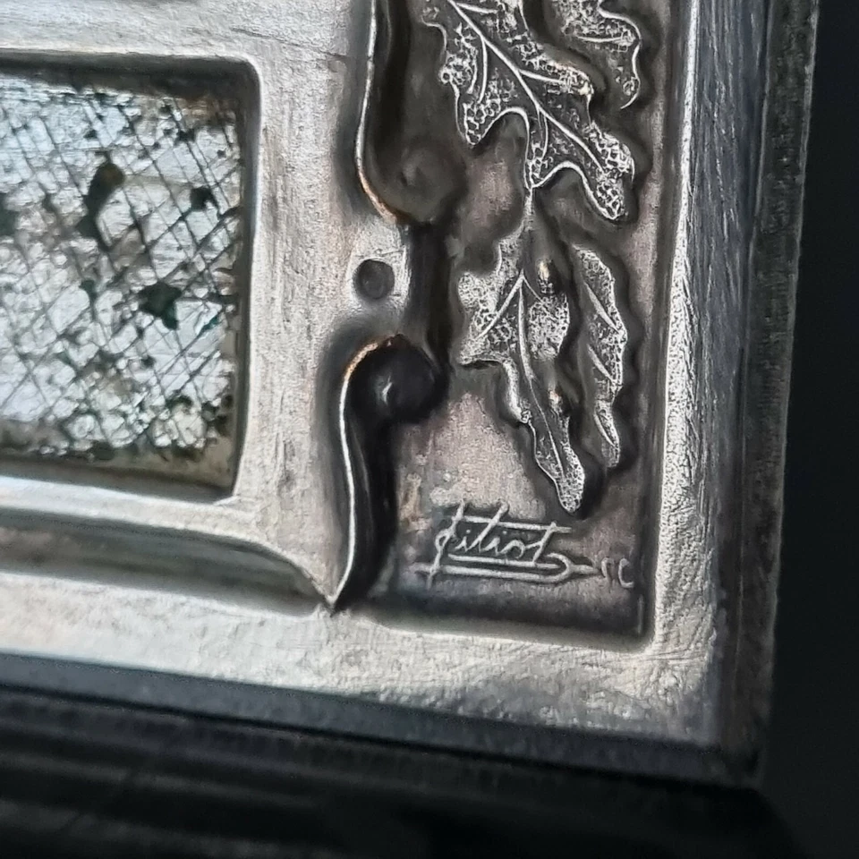 Cadre Ancien en Bronze Argenté Marianne République Française France 1900 Signé - Photo 2/4