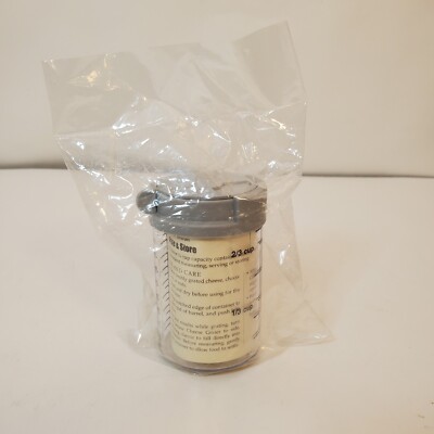 The Pampered Chef The Grate Container #1278 Cheese Grater 3/4 Cup  New