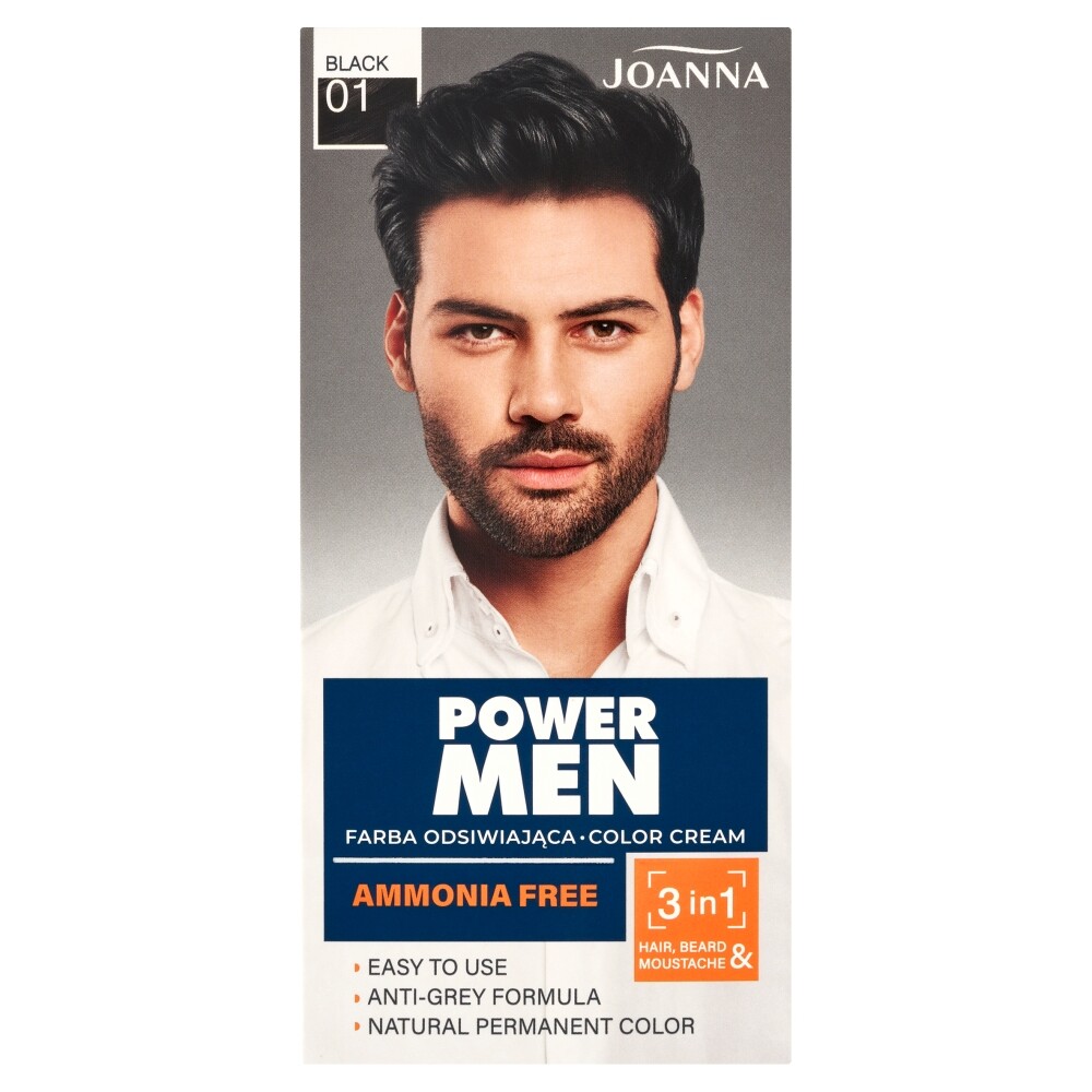 5901018018283 Цвет для мужчин Power Кремовый farba odsiwiajca 01 Черный Joanna 3690₽