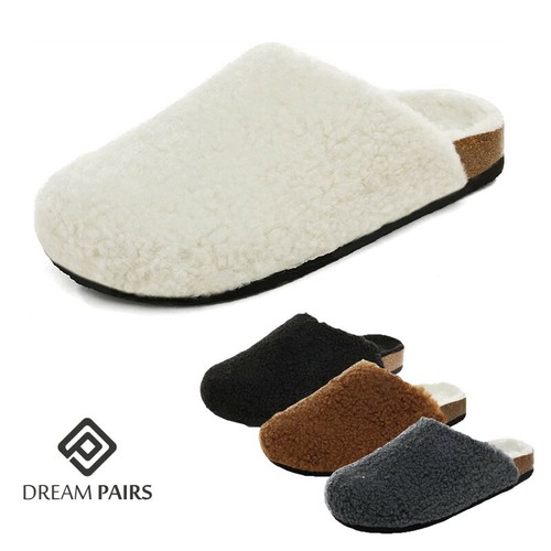 DREAM PAIRS Women Fuzzy Slippers Faux 