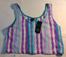 WILD FABLE LADIES MESH CROP TANK TOP MULTI COLOR SIZE SMALL NWT