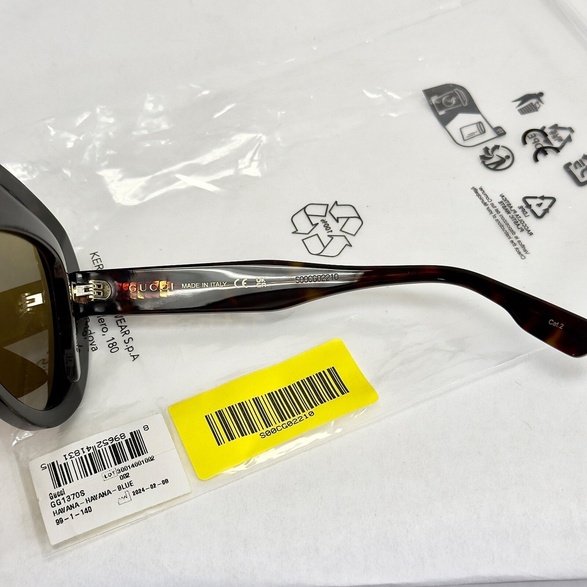 GUCCI 1370 Havana Blue Print Mirror Gg1370S Aviator Mask GUCCI 1370 Havana Blue Print Mirror Gg1370S Aviator Mask