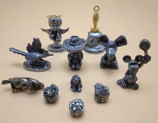 Pewter Mini Figurine Michael Ricker RB Pewter Co 3/8"- 1.75" Tall Lot of 11