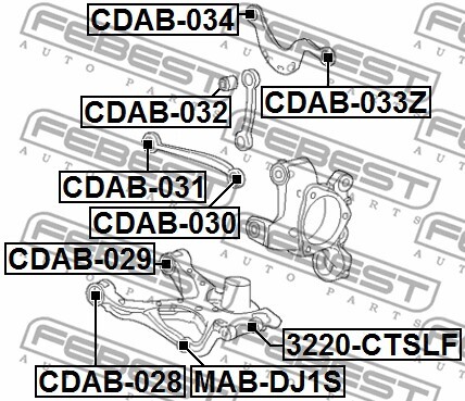 CDAB-028 FEBEST Control Arm-/Trailing Arm Bush for CADILLAC