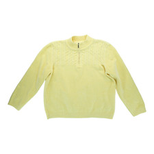 ALFRED DUNNER WOMEN'S PULL OVER CHENILLE CHUKY KNIT SWEATER YELLOW LARGE L