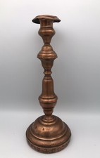 Ancien BOUGEOIR En CUIVRE Rouge - Artisanat D’art Populaire - 28,5 Cm