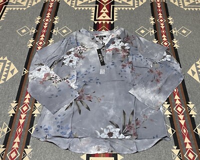 Charlie B Floral Blouse Womens M Ash Viscose NWT C4254PR-639A