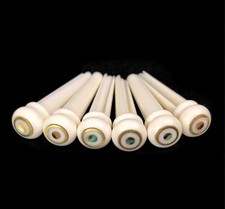 Bridge Pins, Steg-Pins aus Knochen, Abalone +...