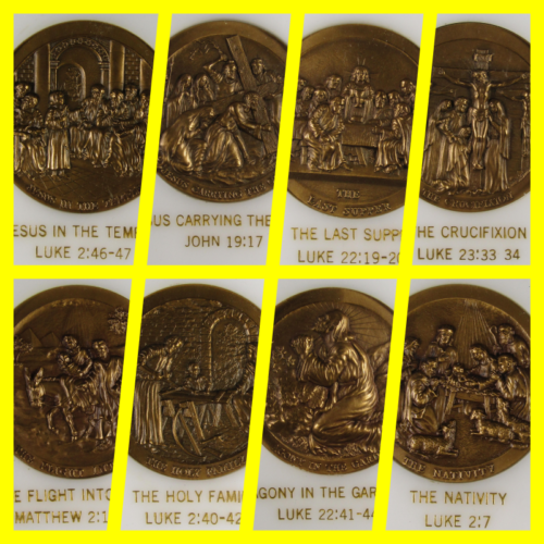 1962 MEDALLIC HISTORY OF THE LIFE OF CHRIST (4) 2-sided) Maco medals EACH #d 343