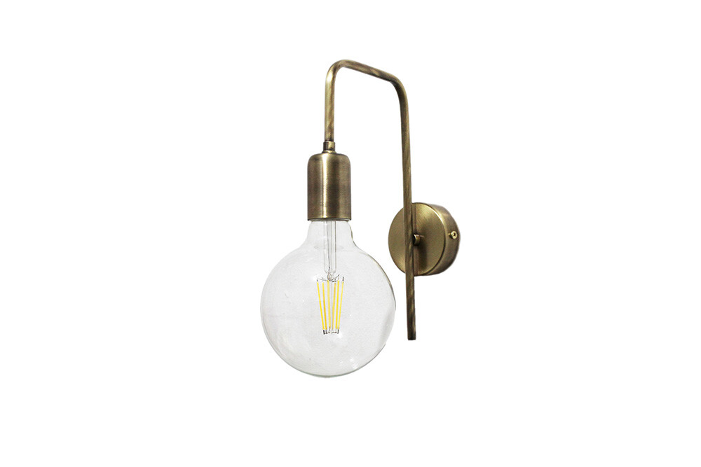 Applique Ottone Spazzolato Industriale - Offerta Lampada Parete Vintage