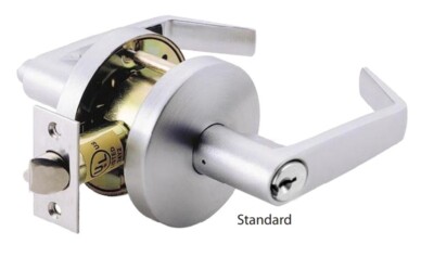 ORCA Hardware Classroom Lever Cylindrical Lock Grade-2 US26D Satin Chrome 